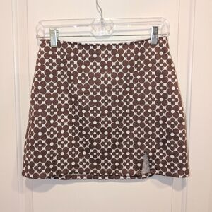 Hollister High Rise Brown Floral Mini Skirt Size Medium